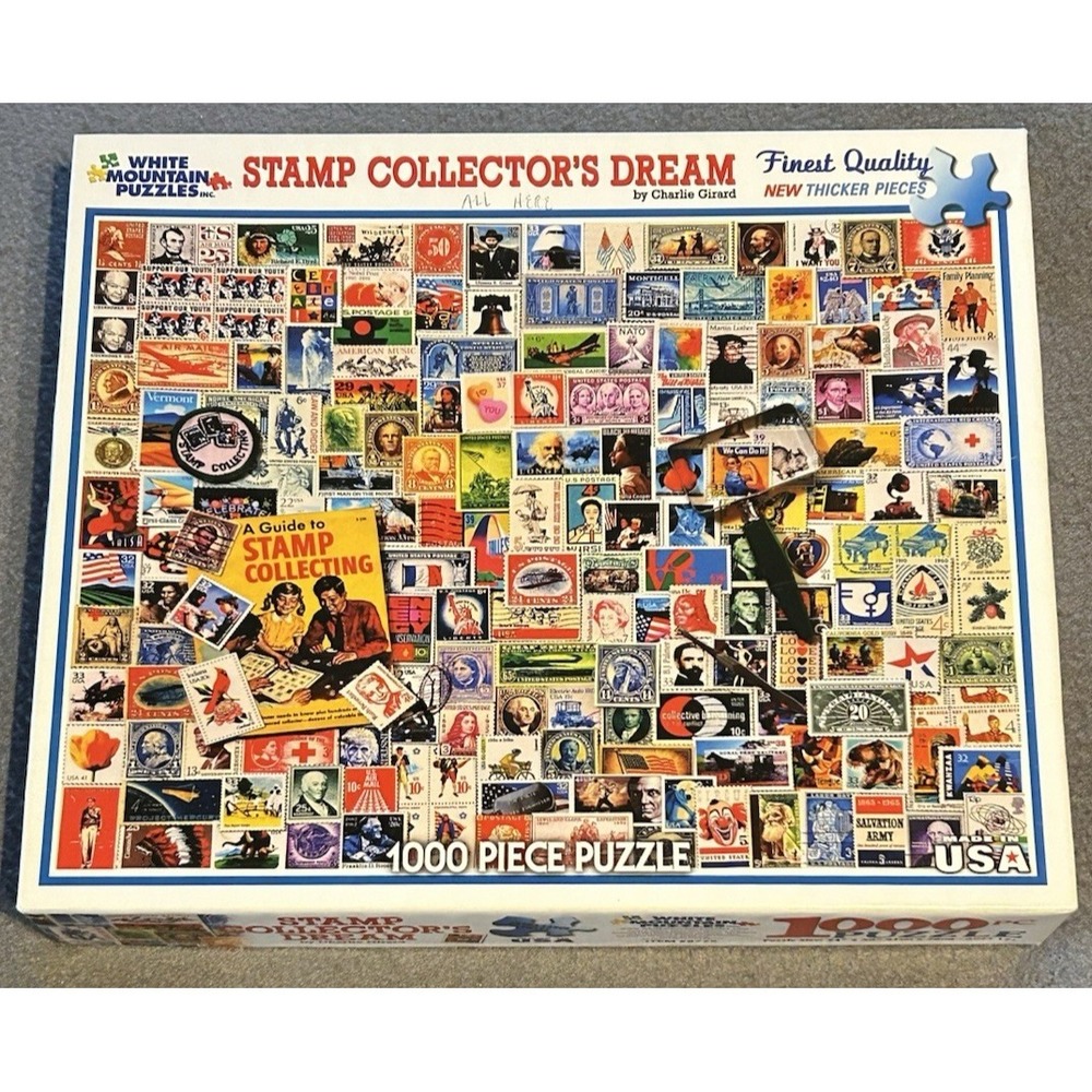 White Mountain Puzzles - Stamp Collectors Dream 1000 Piece Puzzle 2012‎ #877S